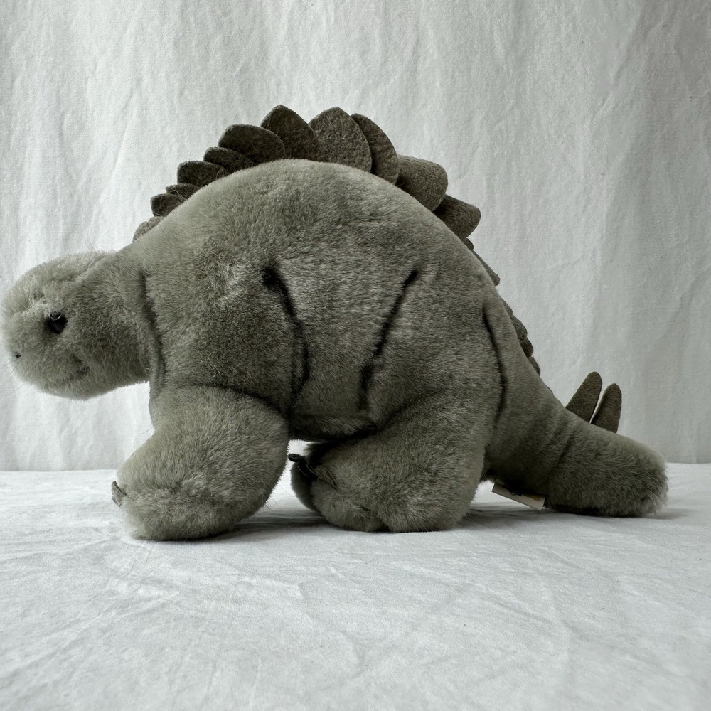 Vintage R. DAKIN 1986 Prehistoric STEGASAURUS 10" Stuffed Plush Dinosaur Toy